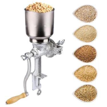 Imagem de Moedor Cereais Profissional Moinho Manual Triturador Milho Cafe Graos Soja Temperos Cozinha Feira Ferro Manivela Complet