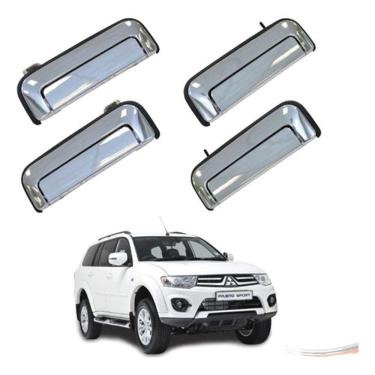 Imagem de Kit Completo 4 Maçanetas Exter Cromadas Pajero Sport 99 A 11 [f103]