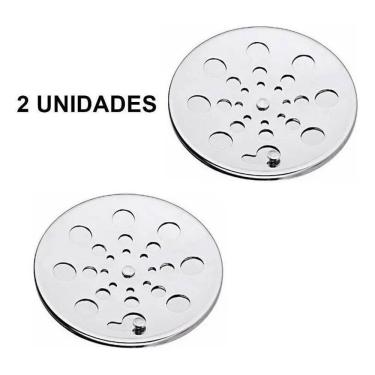 Imagem de Kit 02 Ralos Tampa Grelha Inox Redonda 10 Cm Fecho Rotativo