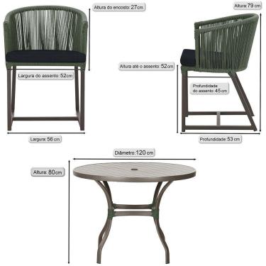 Imagem de Mesa Com 6 Cadeiras De Jantar Noronha E12 Trama Original Verde