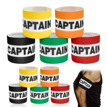 Imagem de BangBoom 10 pulseiras elásticas protetoras de capitão, braçadeira antiqueda de capitão de futebol líder de braço emblema de equipe esportiva acessório para jovens adultos rúgbi basquete vôlei