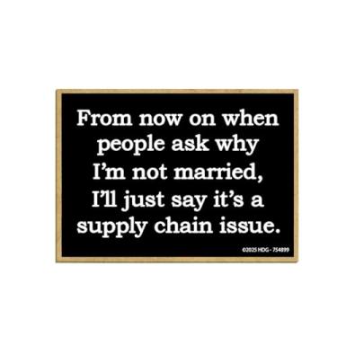 Imagem de Honey Dew Gifts, Why Not Married Say It's a Supply Chain Issue, 6,3 cm x 9 cm, decorações de armário, ímã de geladeira, ímãs de geladeira para adultos, presentes para adultos, decoração divertida