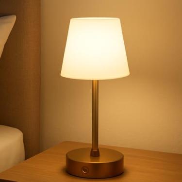 Imagem de Abajur de Mesa LED com Base Antiderrapante Ideal para Quarto Escritório Estudo Recarregável Touch 3 Níveis de Luz Luminária Portátil sem Fio Dimerizável Premium (Preto)