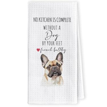 Imagem de LKETW Toalhas de cozinha engraçadas buldogue francês - toalha de mão para presentes de buldogue francês, presentes de mãe francesa, presente para amantes de cães, mãe, pai, dono, toalha de chá de mão