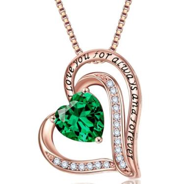 Imagem de Colares com pingente de cristal de pedra do mês de nascimento para mulheres, presente de aniversário dos namorados, dia das mães, colar de namorada, joia de coração de filha, aniversário para ela, ON