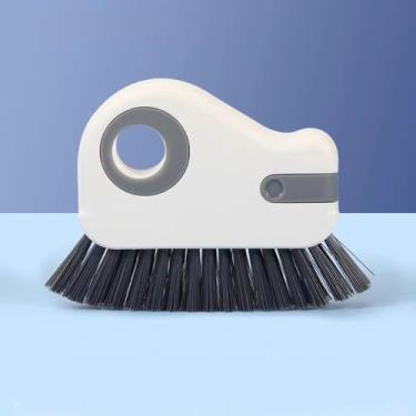 Imagem de Escova de limpeza 2 em 1, ferramentas multifuncionais de limpeza de trilhos de janela com cerdas duras e raspador oculto, escova de fenda para trilho de porta deslizante, vedação de janela, peitoril