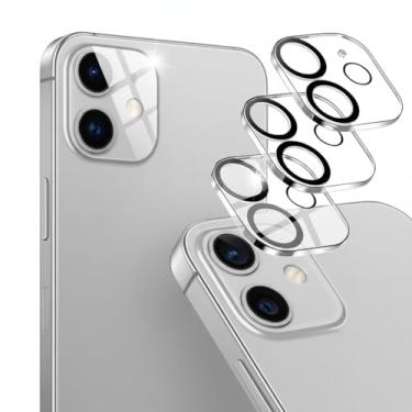 Imagem de Protetor de lente de câmera para iPhone 11 de 6,1 polegadas e iPhone 12 mini de 5,4 polegadas, vidro temperado 9H, transparente HD, antiarranhões, compatível com capas, não afeta fotos noturnas
