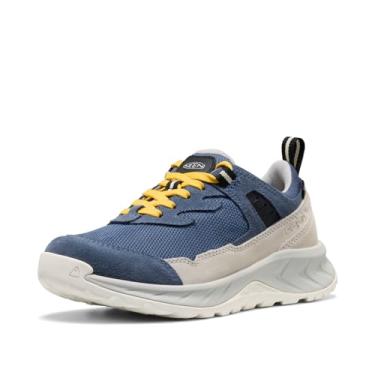 Imagem de KEEN Tênis de caminhada unissex infantil Hightrail de altura baixa, durável, leve, respirável e impermeável, Índigo vintage/liga metálica, 16