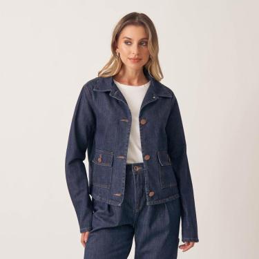 Imagem de Jaqueta Camisa Jeans Bolso Cargo Pence-Feminino