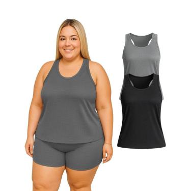 Imagem de Kit 2 Regata Nadador Dry Fitness Academia Plus Size-Feminino