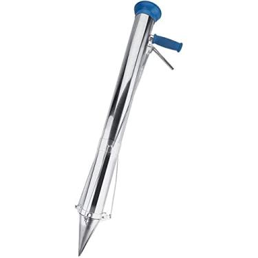 Imagem de Ferramenta de plantador de bulbo de aço inoxidável, transplantador de plantas multifuncional, ferramenta de mudas de vegetais com pedal manual, para verdes, cebola, rabanete, beterraba, alface