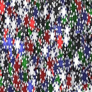 Imagem de Quadro Decorativo Estampa de Fichas de Pôquer Moldura Full Frame para Sala de Jogos e Decoração Moderna 30x30cm