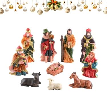 Imagem de Presépio – Presépio – Estatueta de Natal – Conjunto de estatuetas de resina em miniatura religiosas para mesa, casa, casa, casa, casa, casa, casa, casa, casa, casa, casa, casa, casa, casa, casa, casa
