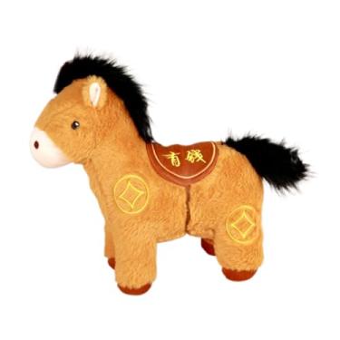 Imagem de Pelúcia Cavalo Mascote | Estatueta de Cavalo Portátil do Festival 2026 | Ornamento de Mesa de Pelúcia para o Ano Chinês | Para Espelho Retrovisor de Festa Feriado Escritório Loja