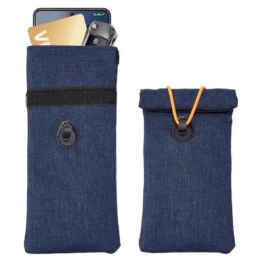Imagem de OLYCRAFT 2 peças de capa bloqueadora de EMF para proteção de celular 22 x 9 cm bolsa azul Faraday bolsa de segurança bloqueador de RFID, bolsas com bloqueio de sinal, bolsa protetora para celular