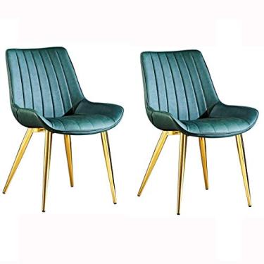 Imagem de Cadeira de jantar, cozinha, sala de jantar, móveis, cadeiras de jantar, conjunto de 2 assentos de couro PU com pernas e encosto de metal, sala de estar, sala de estar, sala de estar, quarto, cozinha