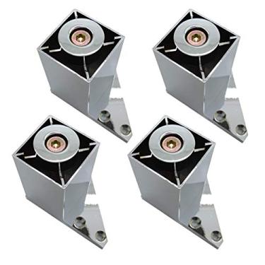 Imagem de 4 peças de pés de móveis de liga de alumínio pernas de móveis armários de metal pernas pés de substituição para móveis elevadores de móveis pernas de tubo quadrado pernas de sofá pernas de mesa de