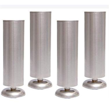 Imagem de ZJYWMM Pernas de móveis de aço inoxidável, pernas de mesa de metal, pés de mesa de jantar, pernas de mesa, pés de balcão de bar, pés ajustáveis para móveis, duráveis, não enferruja, resistente ao