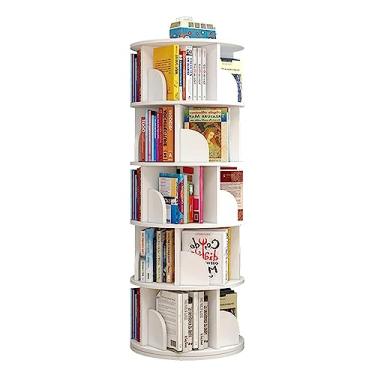 Imagem de UINGBPXT Estante de canto com rotação de 360°, estante em pé de grande capacidade, para casa, simples, estante aberta, organizador perfeito