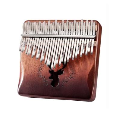 Imagem de Piano de polegar kalimba 31 notas instrumento iniciante piano de dedo kalimba profissional(Brown)