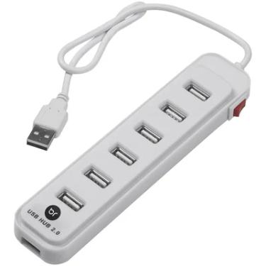 Imagem de HUB Bright USB, Carregador, Com 7 Portas, Chave Seletora 5V 2A