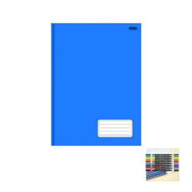 Imagem de Kit Caderno Brochurão 1 Matéria Capa Dura 96 Folhas + Caneta Esferográfica Pote 24 Unidades + Marcador Artístico Brush Dual Tip 10 Cores