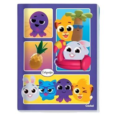 Imagem de Caderno Brochura Caligrafia Capa Dura 40 Folhas Bolofofos Credeal Estampa 2