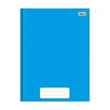 Imagem de Caderno Brochura Capa Dura 1/4 Pequeno 80 Folhas Pepper Tilibra Azul