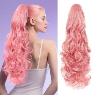 Imagem de JoryJazzy Extensão de rabo de cavalo de 61 cm, clipe de garra ondulado longo e encaracolado e peruca sintética de aparência natural, extensões volumosas de rabo de cavalo para uso diário feminino