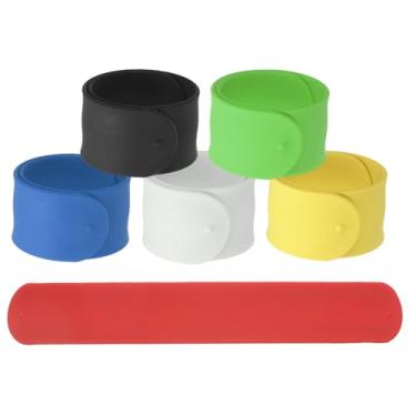 Imagem de YELARXI Pulseiras de batida, pulseiras de silicone com pingente de pressão - 6 peças adequadas para (aniversário, férias, troca de presentes, lembrancinhas de festa, projetos de artesanato, prêmios
