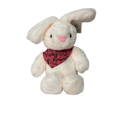 Imagem de Coelho Pelúcia Branco Enfeite Brinquedo Páscoa Decoração - sm decora