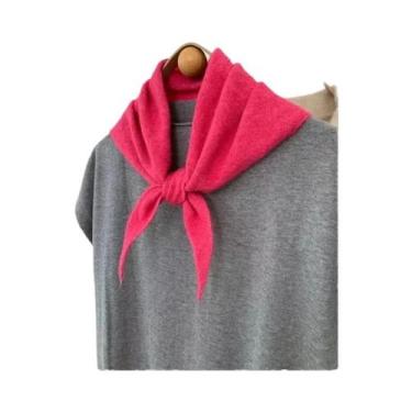 Imagem de Cachecol De Lã Triangular Listrado Quente E Macio Para O Inverno Femin