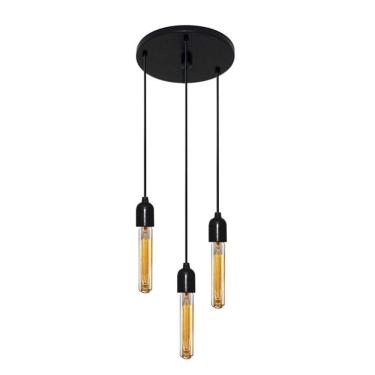 Imagem de Lustre Pendente Luminária Retro Md-4162-3 Suporte Para Lâmpada / Não Inclusa - Bivolt