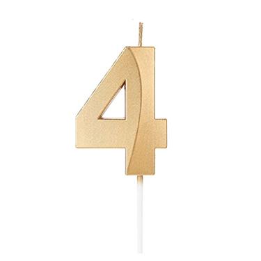 Imagem de VELA DESIGN DOURADA NUMERO 4