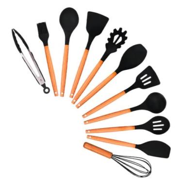 Imagem de Jogo de Cozinha Kit com 12 Peças de Silicone, Utensílios e Copo Suport