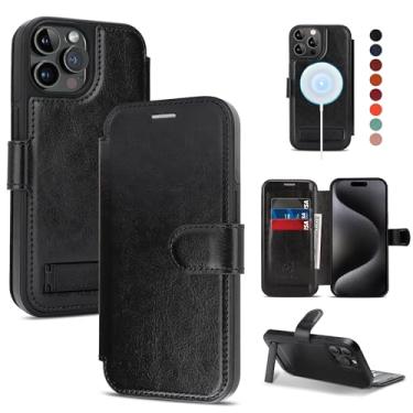 Imagem de CIVICASE Capa carteira para iPhone 13 Pro Max com suporte, couro sintético flip com compartimentos para cartão de crédito (bloqueio RFID), compatível com suporte magnético Magsafe, capa de telefone