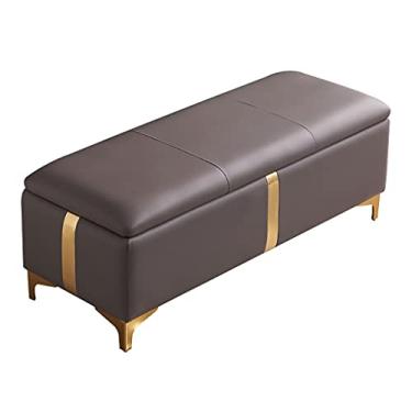 Imagem de FAMEOYA Banqueta para pés, banco de armazenamento, banco de janela, banco estofado, banco retangular para troca de sapatos, mesa de café, banco de cama, banco de sofá, para sala de estar, quarto