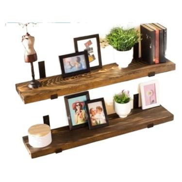 Imagem de Prateleira De Dois NíVeis Em Estilo Industrial – Ideal Para A DecoraçãO Da Sala De Estar E Da Varanda(1 Metro,Envelhecido)