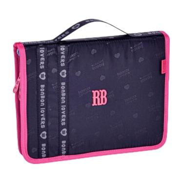 Imagem de Estojo Fichario Rebecca Bonbon Grande para Desenho, Organizador com 96 Elásticos, Divisórias (Preto)