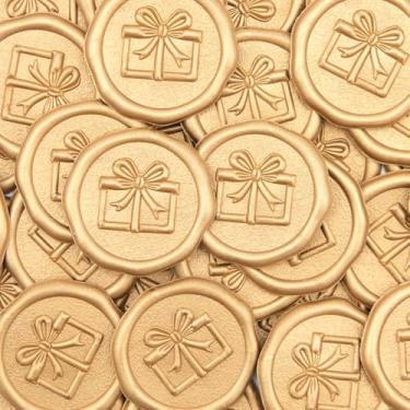 Imagem de 30 peças de adesivos de selo de cera de Natal autoadesivos para presente adesivos de selo de envelope ótimos para presentes de convite de Natal decoração de envelope de cartão de felicitações (marrom)