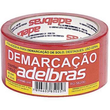 Imagem de Fita Adesiva Demarcação de Solo Vermelha 48x14 Metros Adelbras