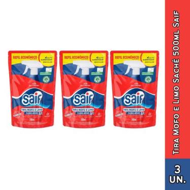 Imagem de kit Refil Tira Mofo e Limo Cloro Ativo 2 em 1 Saif 500ml Escolha a Qua