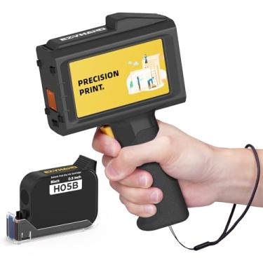 Imagem de EzyHand Impressora a jato de tinta portátil de 0,5 pol. de altura de impressão pesa apenas 390 g para código de lote, data, número de lote, impressão em caixa de plástico, madeira, metal, vidro