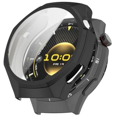 Imagem de MOTONG Capa compatível com Huawei Watch GT 6 Pro - Capa protetora de TPU de cobertura total compatível com Huawei Watch GT 6 Pro de 46 mm (preto)