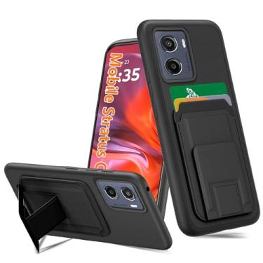 Imagem de Capa de celular compatível com Motorola Moto G05 / Moto E15, suporte magnético multifuncional dobrável para cartões/compartimentos para suporte/carteira com suporte, capa protetora à prova de choque