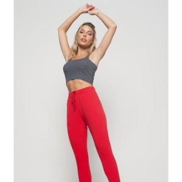 Imagem de Calça Jogger Salvatore Fashion Comfy Malha Canelada Feminina-Feminino