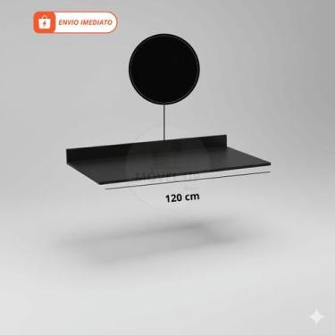 Imagem de Tampo De Cozinha Preto C/ Vista 120x51cm p/ Balcão de Pia Armário Cook