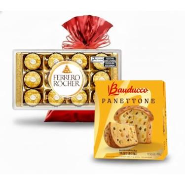 Imagem de Bombom Ferrero Rocher e Panetonne Bauducco 400g
