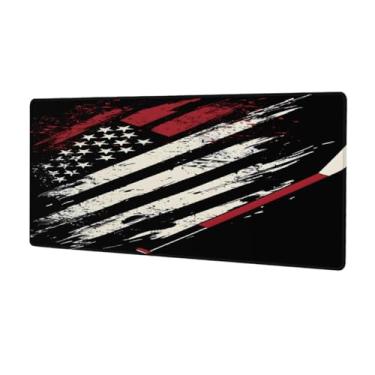 Imagem de Tapete de mouse americano com bandeira grande à prova d'água para computador estendido tapete protetor de mesa antiderrapante base de borracha para escritório, computador, teclado, laptop e mesa de