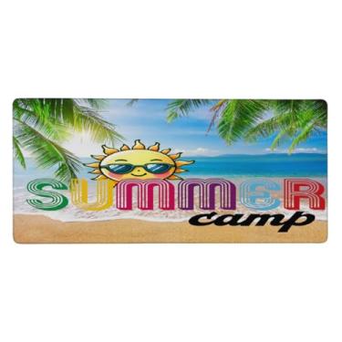 Imagem de Tapete de mouse grande sol verão praia impermeável computador estendido tapete protetor de mesa tapete antiderrapante base de borracha para escritório, computador, teclado, laptop e mesa de casa